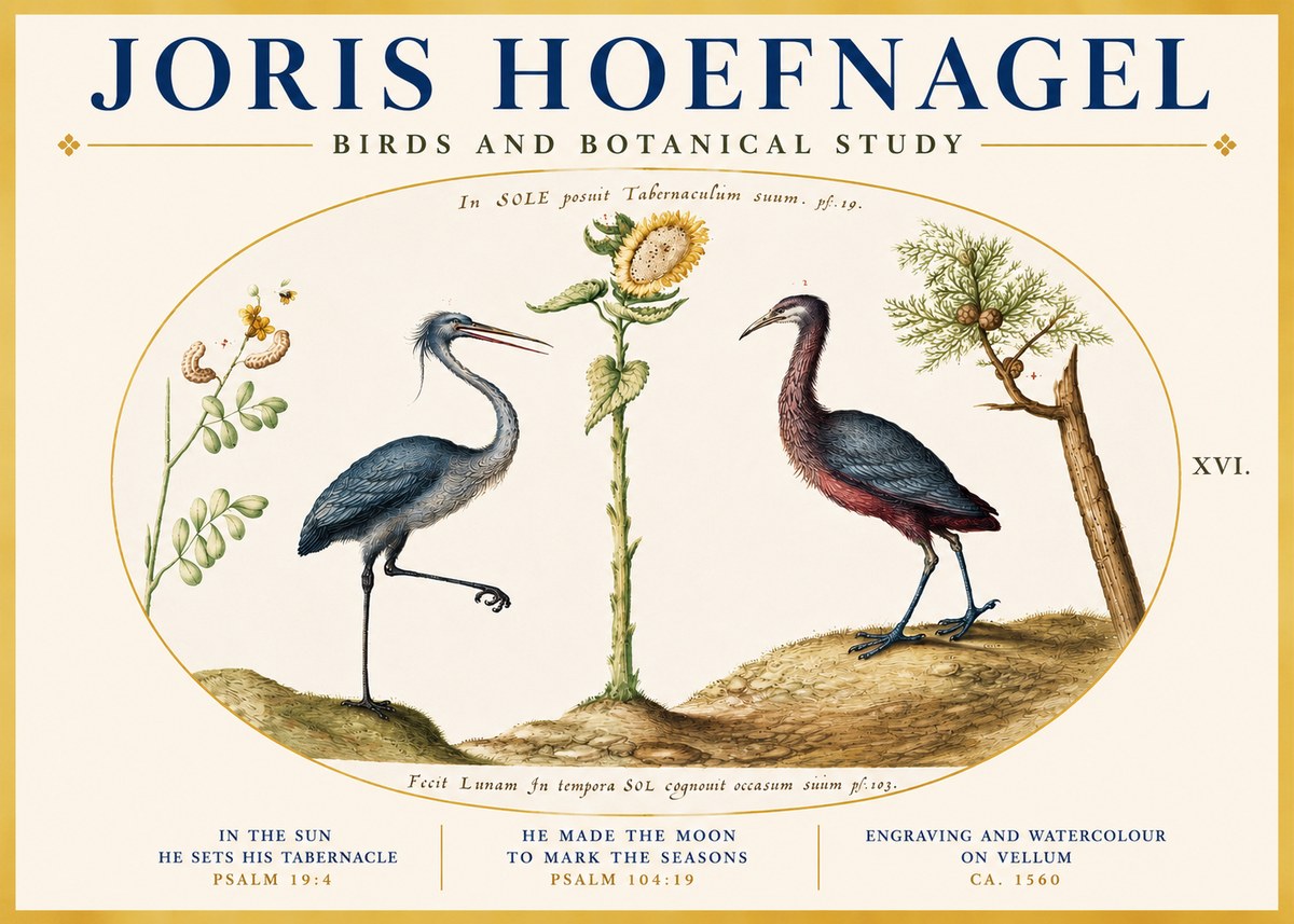 Joris Hoefnagel Birds and Plants Under the Sun No5 - Plakat