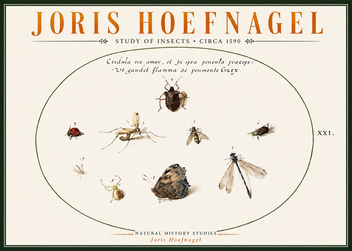 Joris Hoefnagel Study of Insects • Circa 1590 No6 - Plakat
