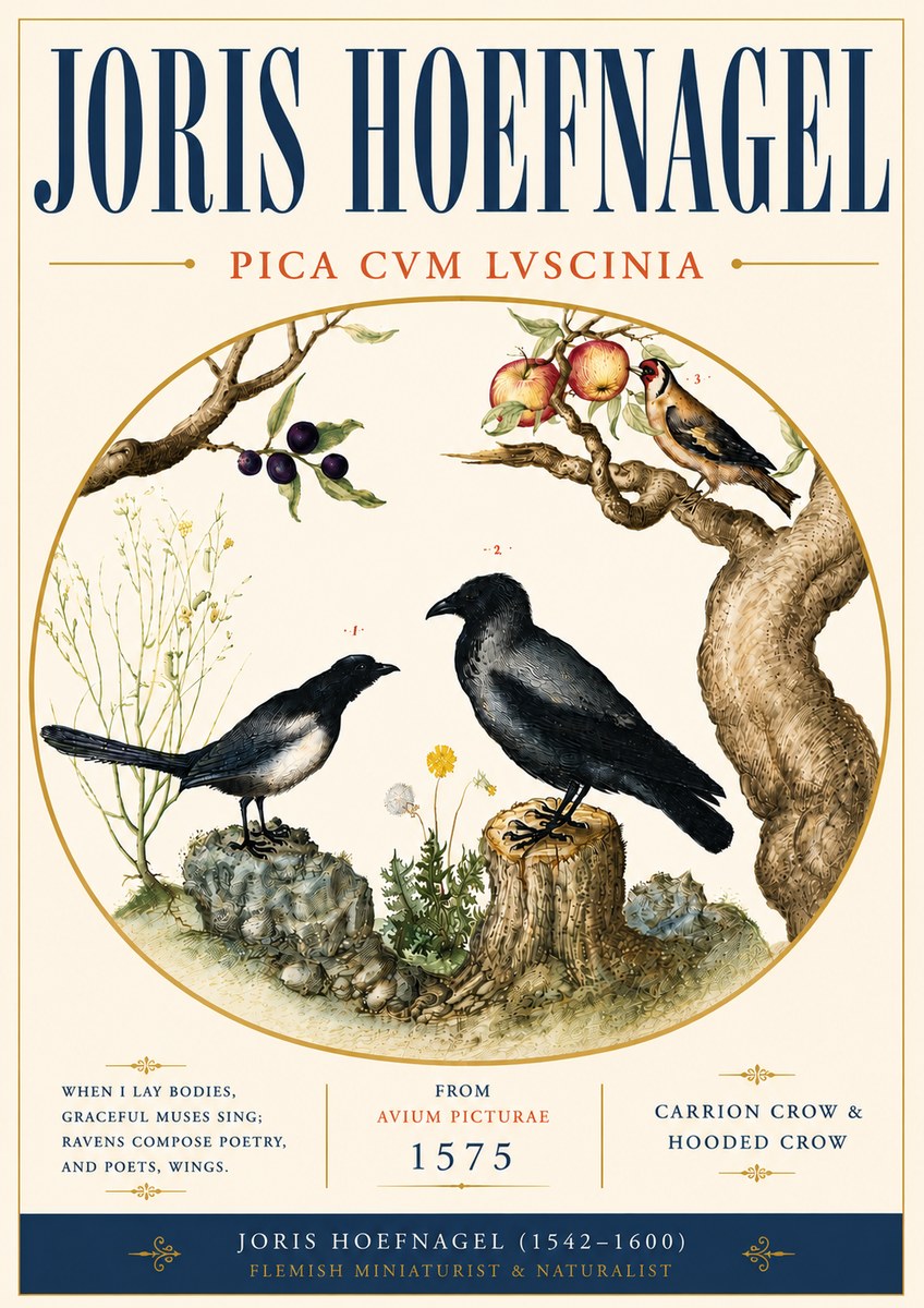 Joris Hoefnagel Carrion Crow & Hooded Crow No6 - Plakat
