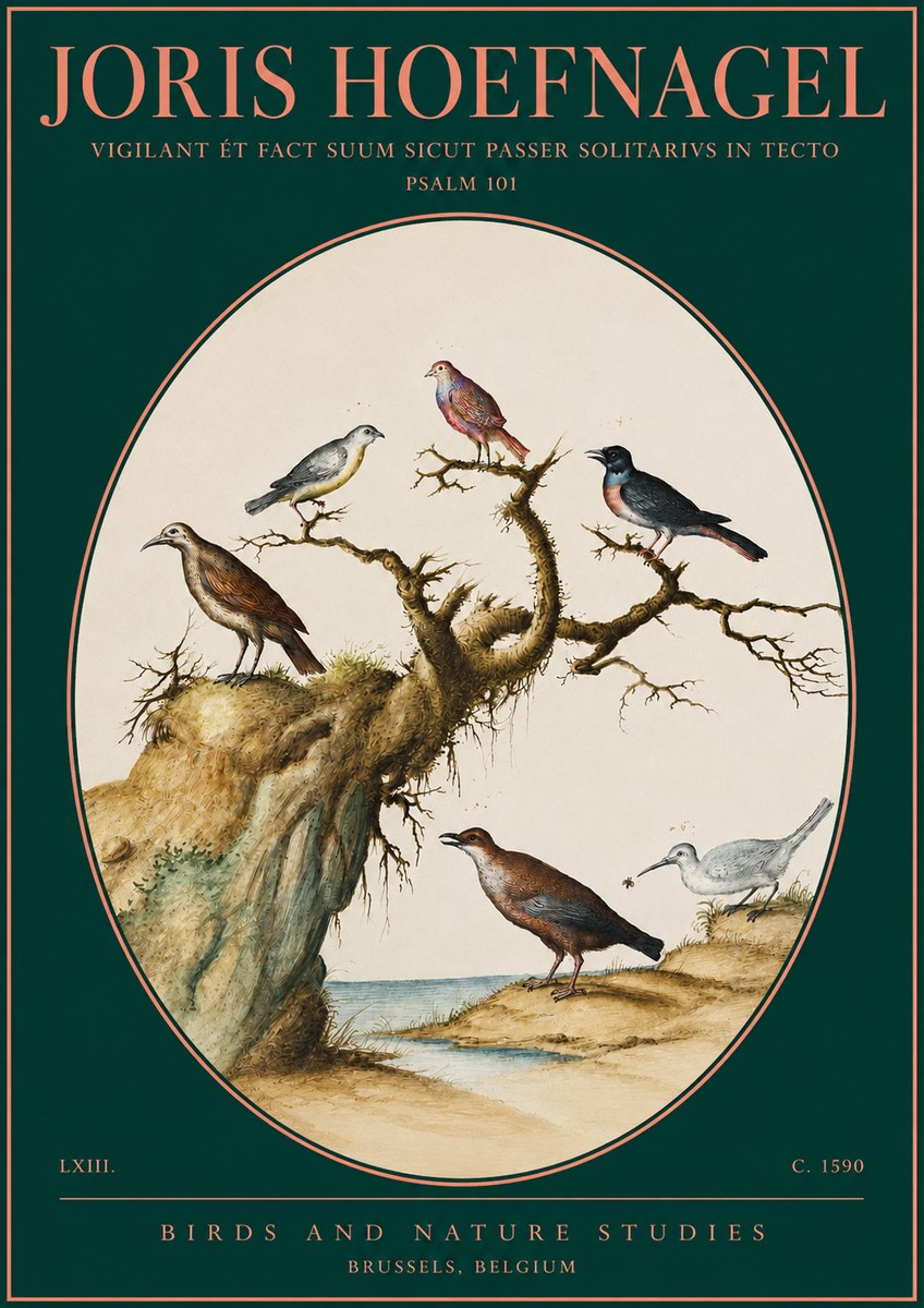 Joris Hoefnagel Vigilant Et Fact Suum Sicut Passer Solitarius in Tecto No4 - Plakat