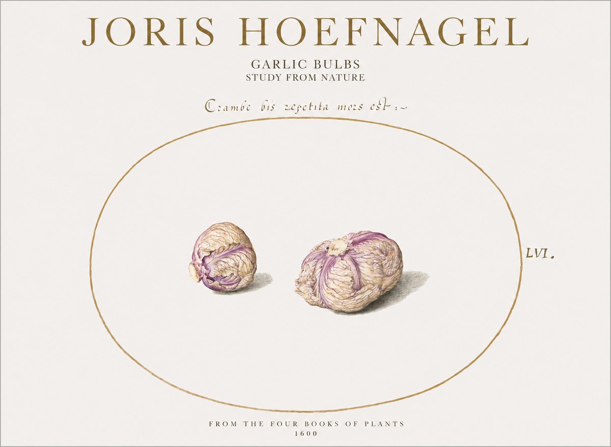 Joris Hoefnagel Garlic Bulbs Study from Nature No1 - Plakat
