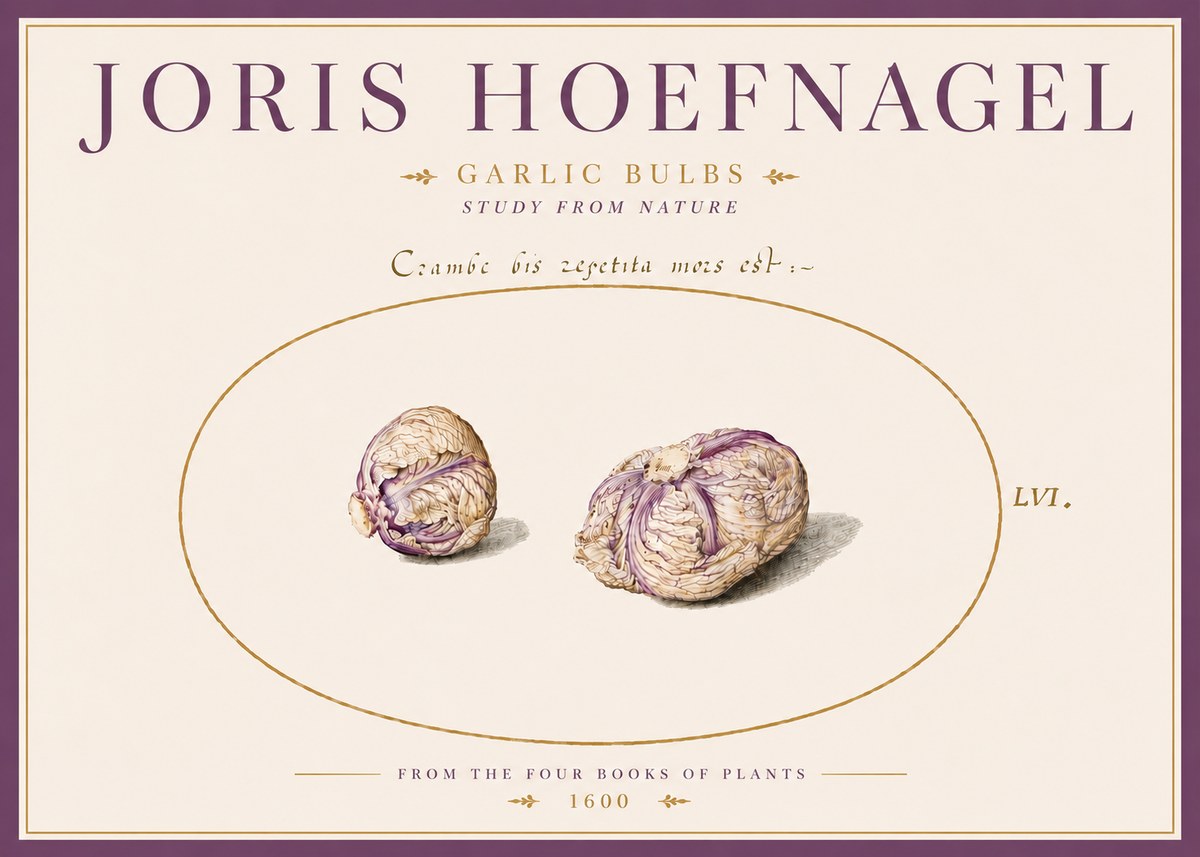 Joris Hoefnagel Garlic Bulbs Study from Nature No5 - Plakat