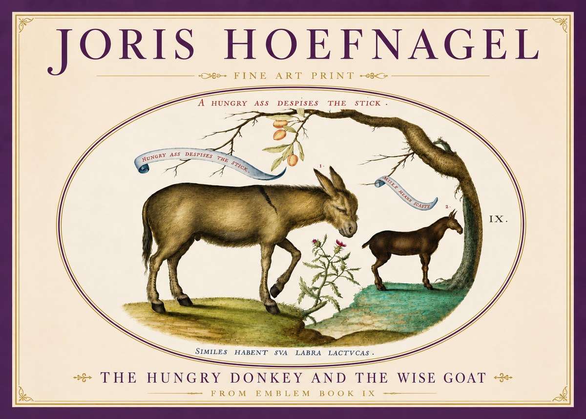 Joris Hoefnagel The Hungry Donkey and the Wise Goat No5 - Plakat