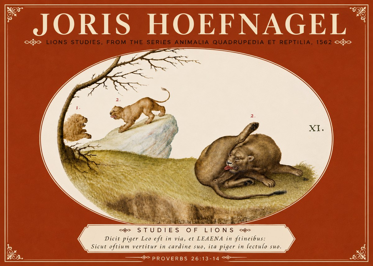 Joris Hoefnagel Lions Studies No6 - Plakat