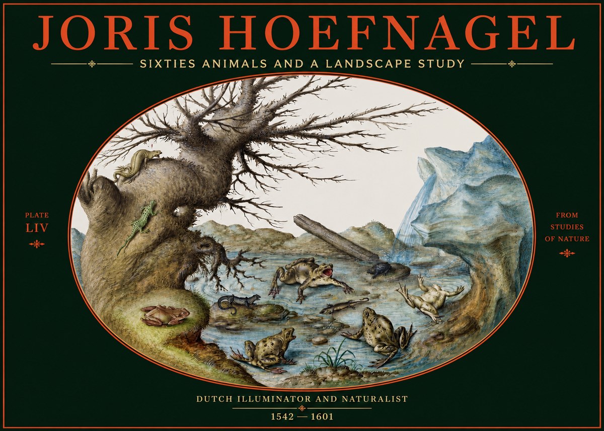 Joris Hoefnagel Sixtties Animals and a Landscape Study No2 - Plakat