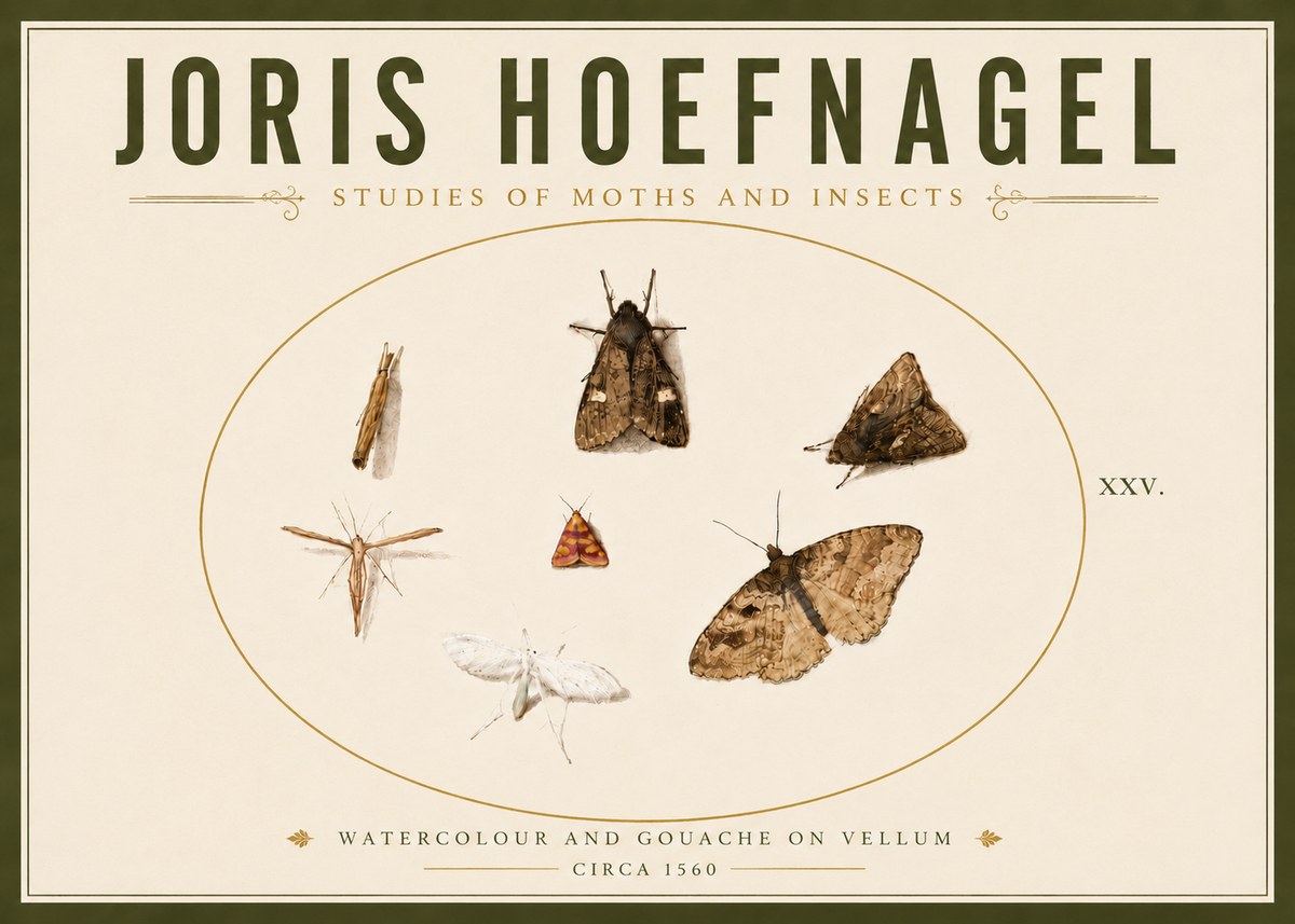 Joris Hoefnagel Studies of Moths and Insects - Xxv. No6 - Plakat