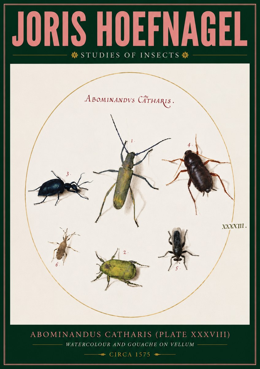 Joris Hoefnagel Abominandus Catharis (Plate Xxxviii) No2 - Plakat
