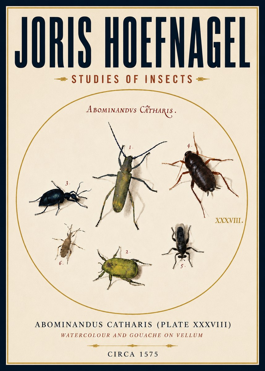 Joris Hoefnagel Abominandus Catharis (Plate Xxxviii) No4 - Plakat