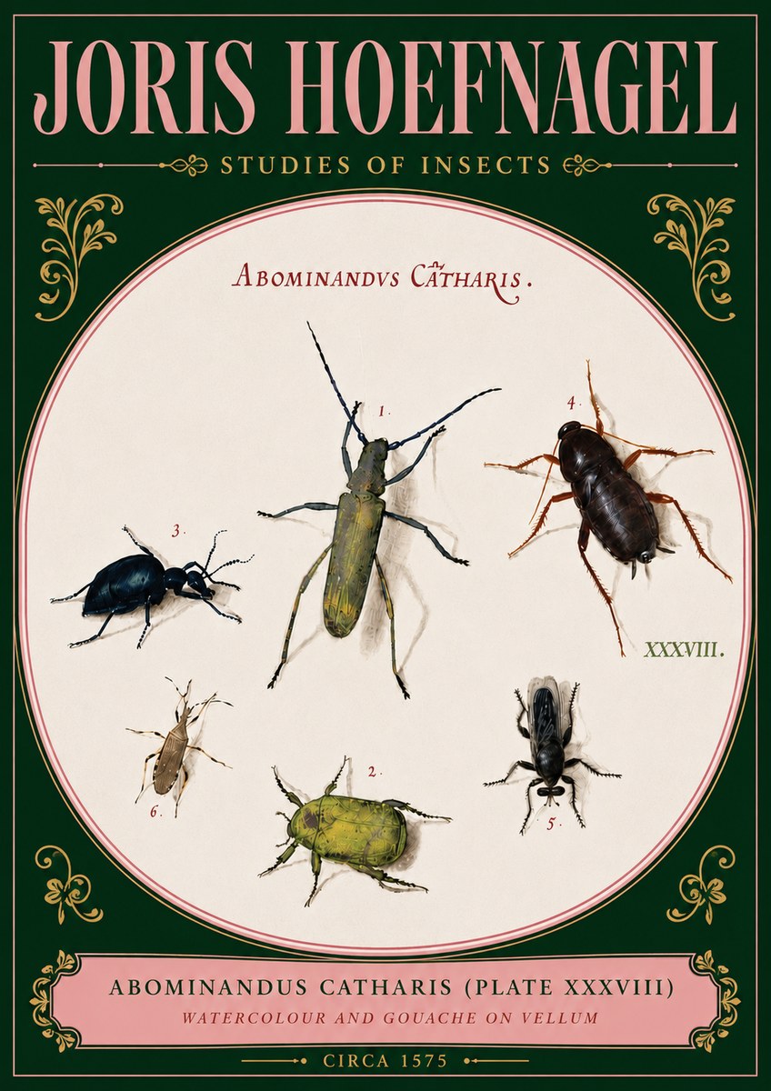 Joris Hoefnagel Abominandus Catharis (Plate Xxxviii) No5 - Plakat
