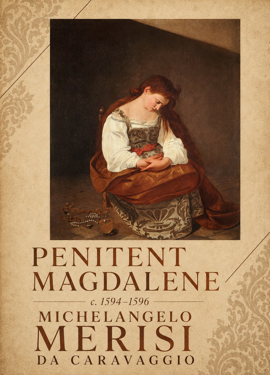 Michelangelo Merisi da Caravaggio Penitent Magdalene No3 - Plakat