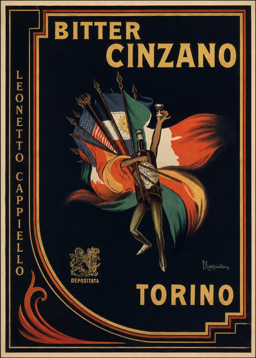 Leonetto Cappiello Bitter Cinzano Torino No2 - Plakat