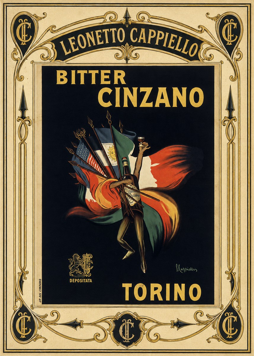 Leonetto Cappiello Bitter Cinzano Torino No4 - Plakat