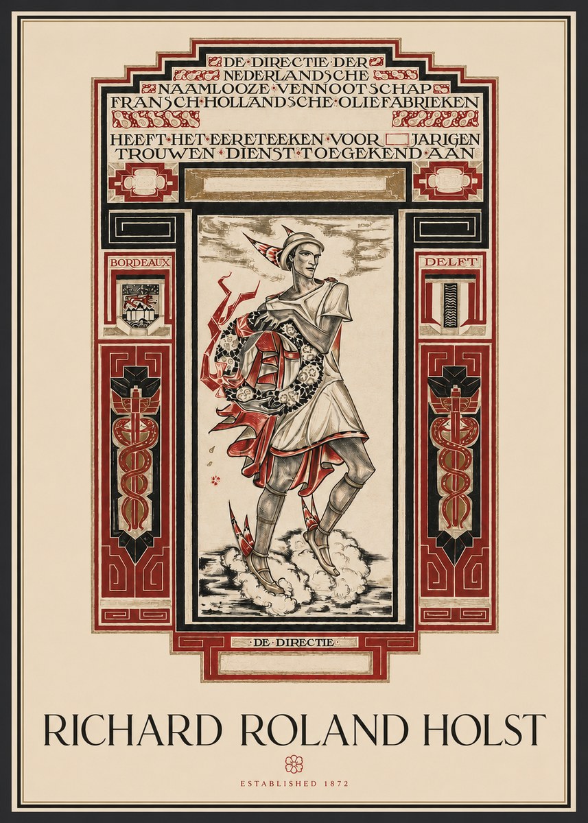 Richard Roland Holst Awarded for Anniversary, Marriage and Loyal Service No2 - Plakat