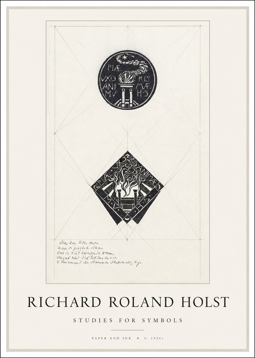 Richard Roland Holst Study for Emblems No2 - Plakat