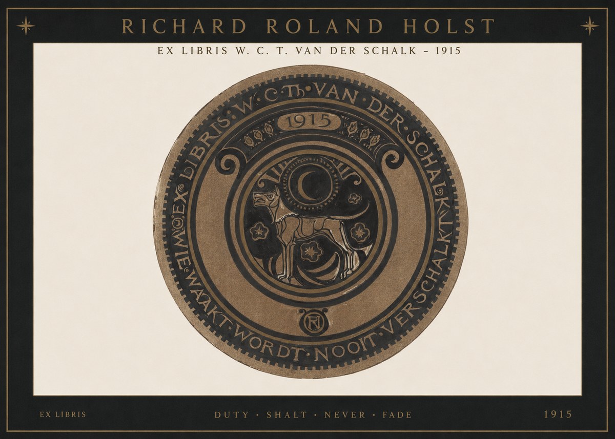 Richard Roland Holst Ex Libris W. C. T. Van Der Schalk - 1915 No1 - Plakat