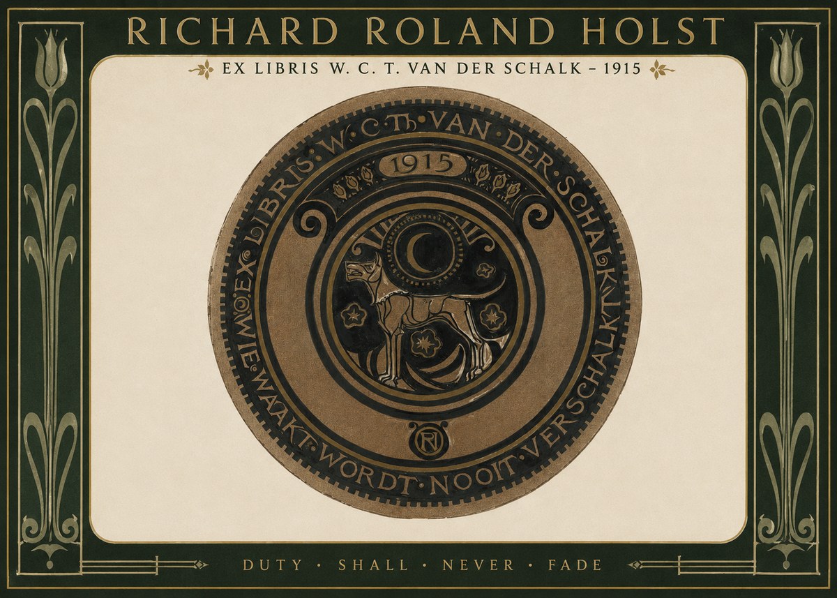 Richard Roland Holst Ex Libris W. C. T. Van Der Schalk - 1915 No2 - Plakat