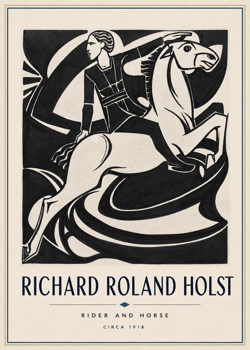 Richard Roland Holst Rider and Horse No4 - Plakat