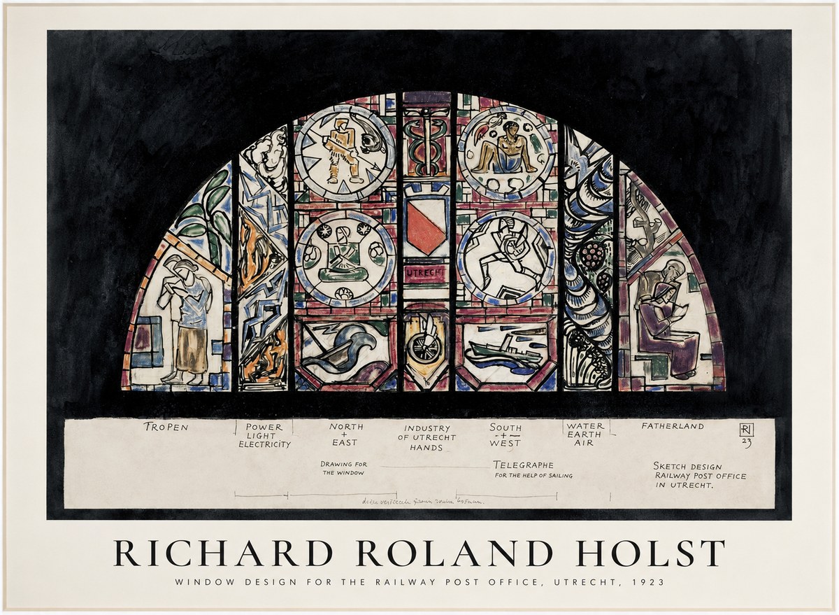 Richard Roland Holst Window Design for the Railway Post Office, Utrecht, 1923 No1 - Plakat