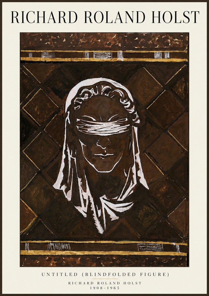 Richard Roland Holst Untitled (Blindfolded Figure) No6 - Plakat