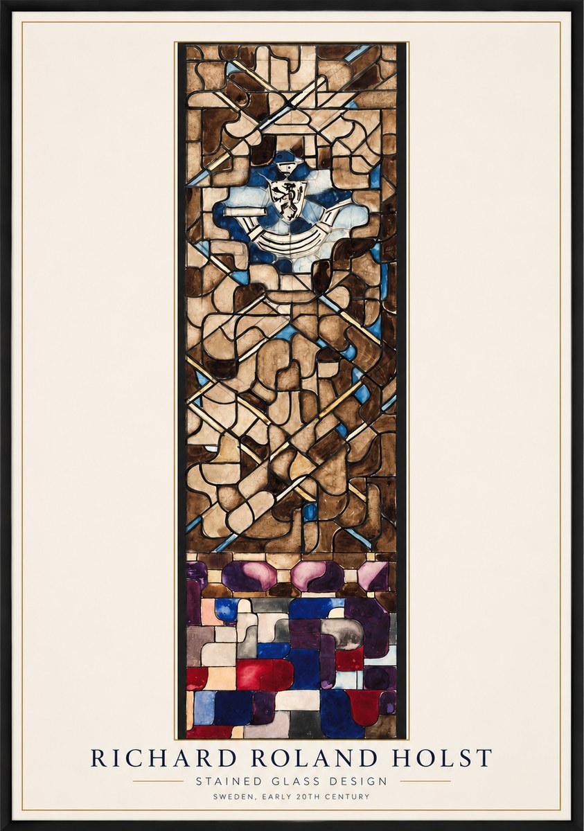 Richard Roland Holst Abstract Composition with Heraldic Motif No2 - Plakat