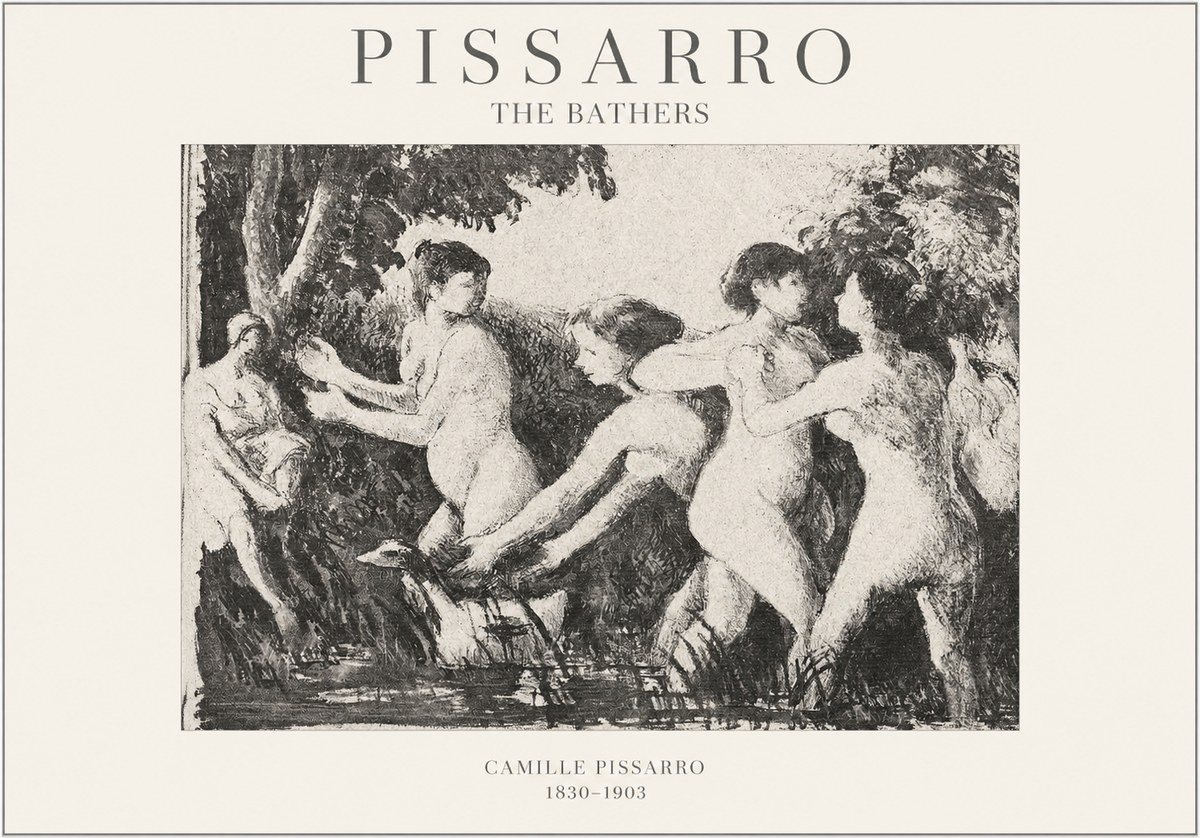 Pissarro The Bathers No1 - Plakat