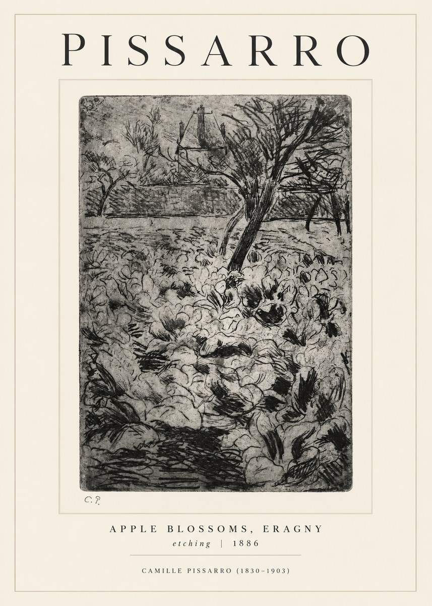 Pissarro Apple Blossoms, Eragny No1 - Plakat