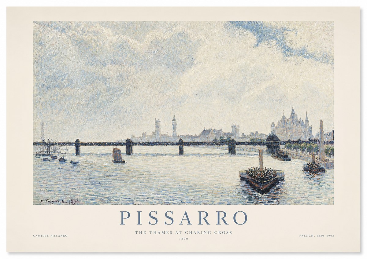 Pissarro The Thames at Charing Cross No1 - Plakat