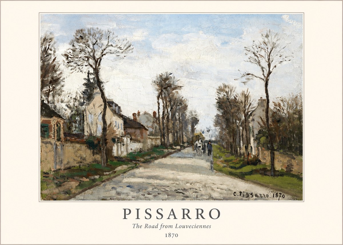 Pissarro The Road from Louveciennes I No1 - Plakat