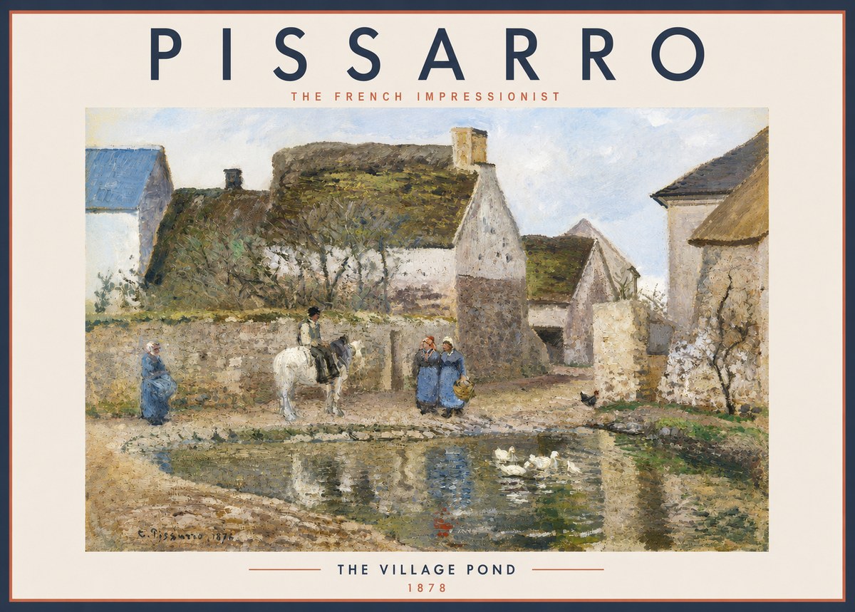 Pissarro The Village Pond No2 - Plakat
