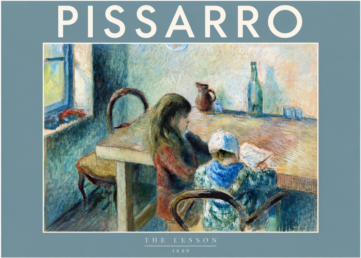 Pissarro The Lesson No2 - Plakat