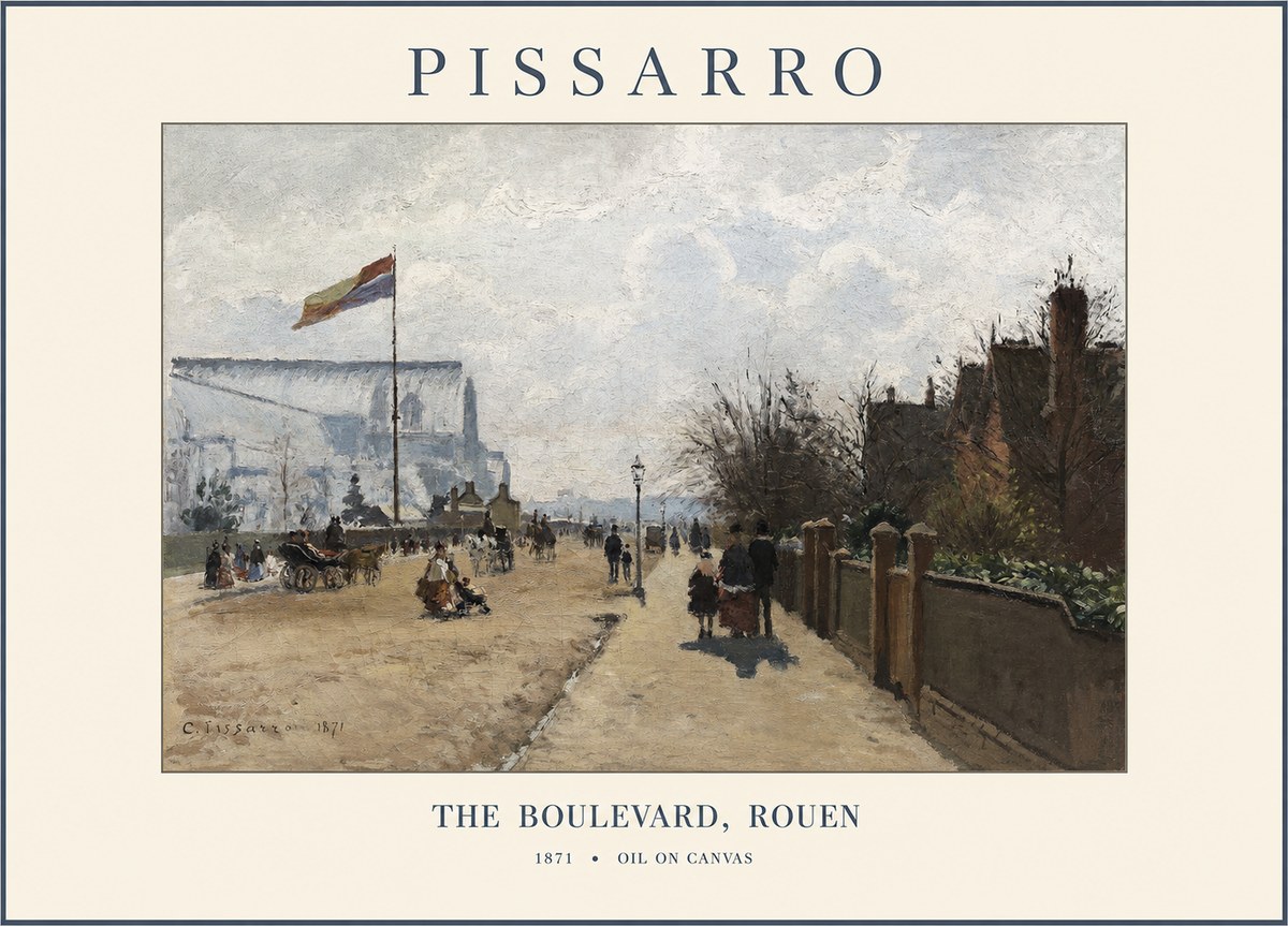 Pissarro The Boulevard, Rouen No1 - Plakat