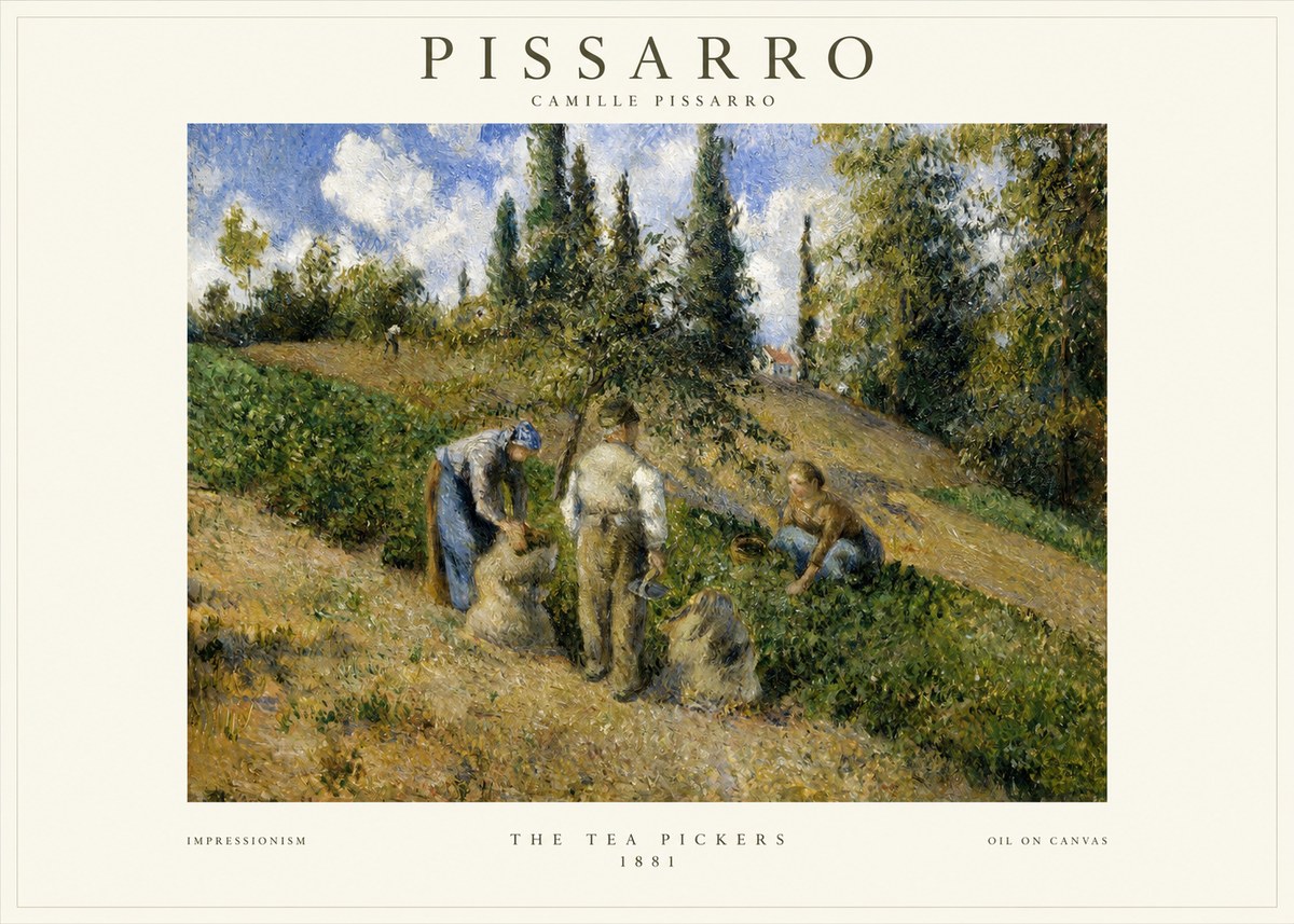 Pissarro The Tea Pickers No1 - Plakat