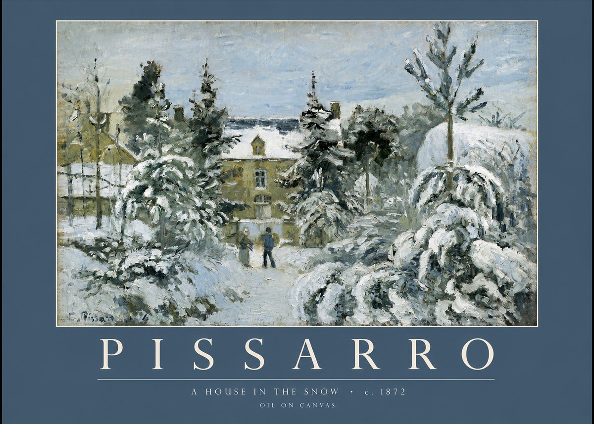 Pissarro The Entrance to the Village, Winter No2 - Plakat
