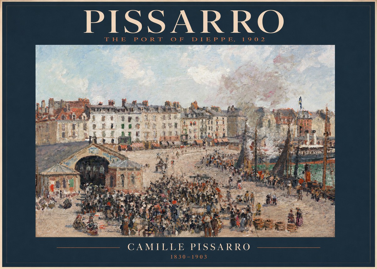 Pissarro Dieppe, the Fish Market No2 - Plakat