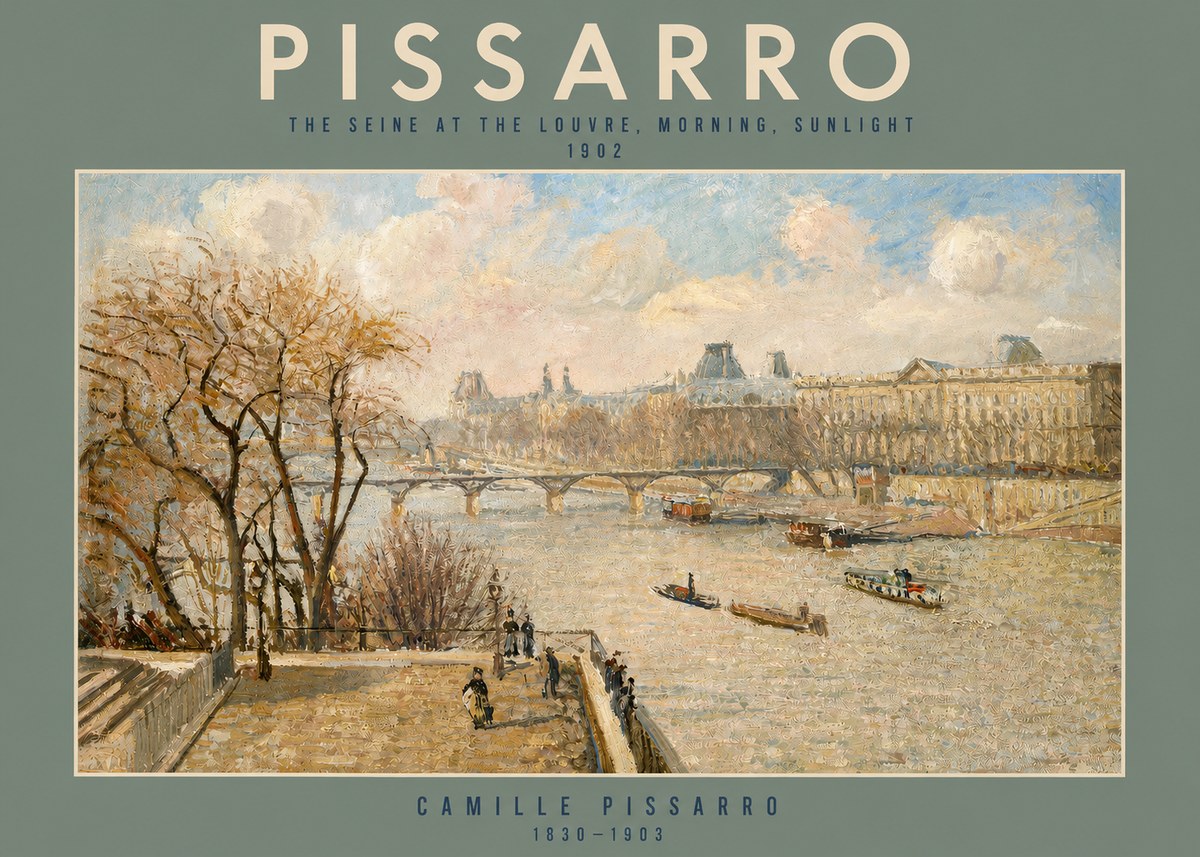 Pissarro The Seine and the Louvre, Morning No2 - Plakat
