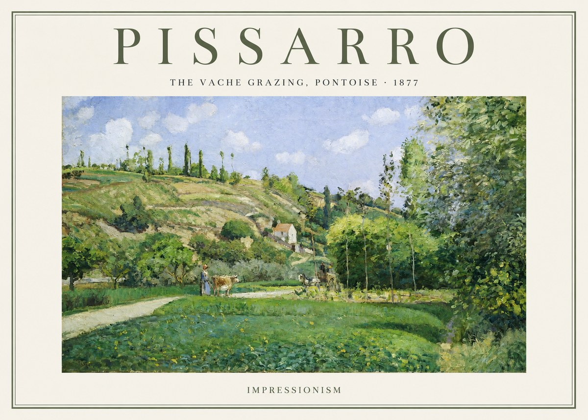Pissarro The Vache Grazing, Pontoise · 1877 No1 - Plakat