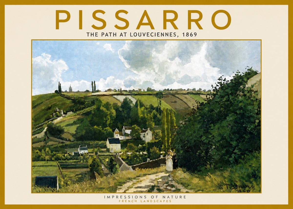 Pissarro The Path at Louveciennes, 1869 No5 - Plakat