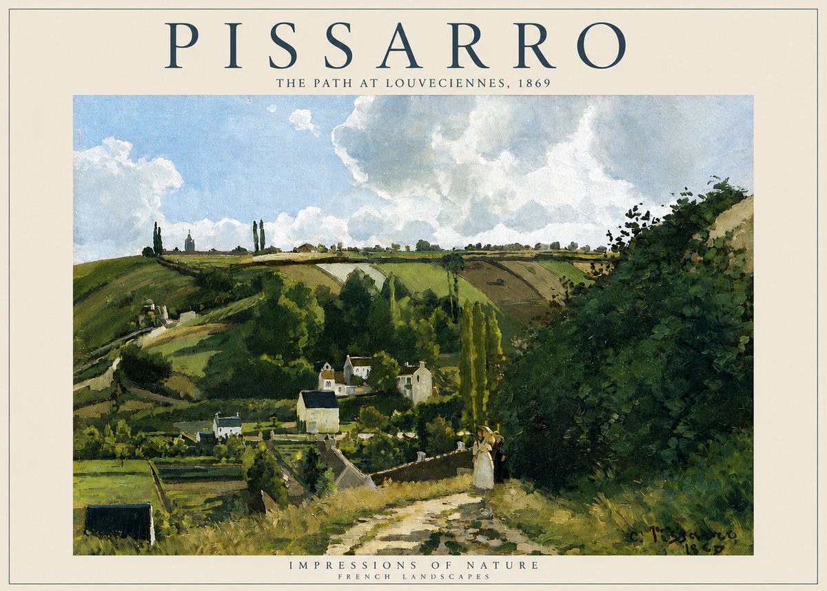 Pissarro The Path at Louveciennes, 1869 No6 - Plakat