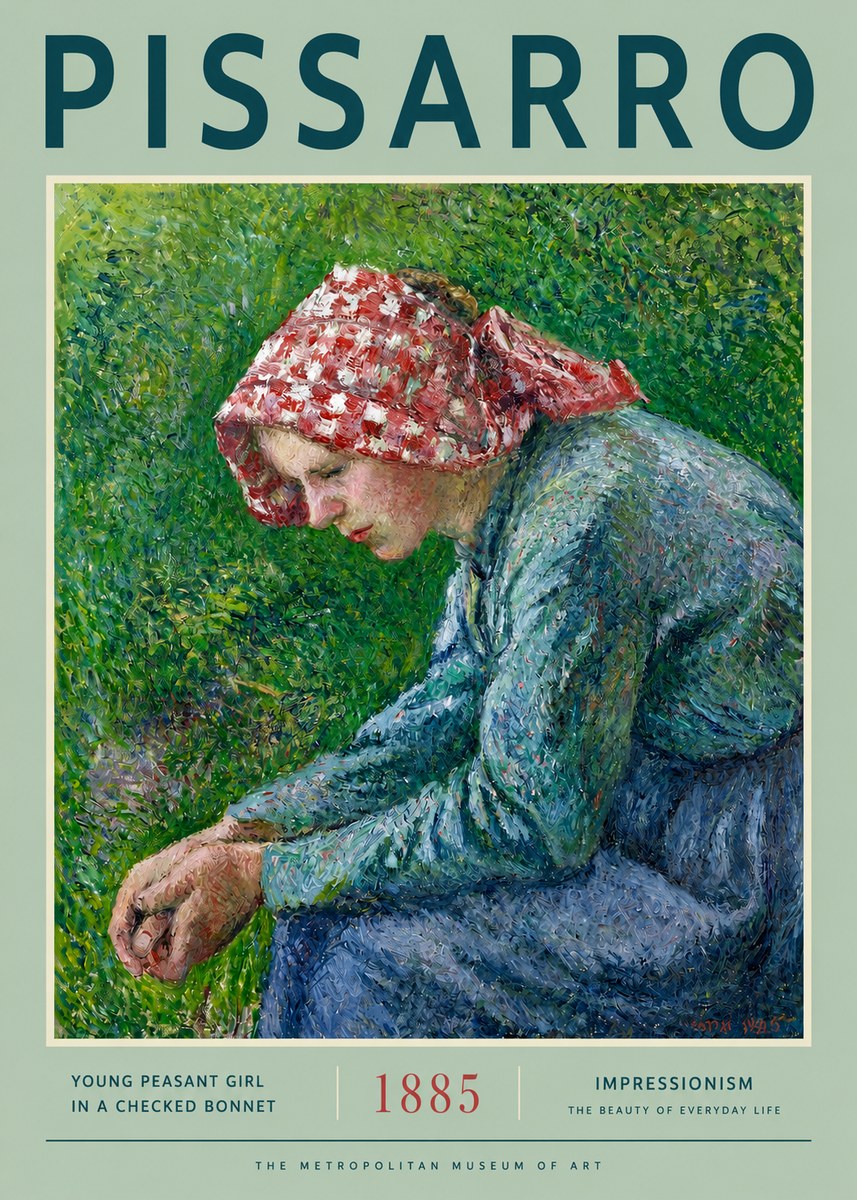 Pissarro Young Peasant Girl No2 - Plakat