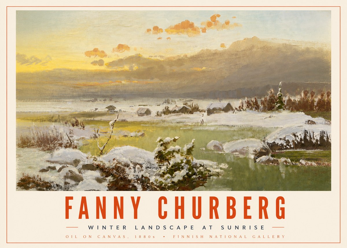 Fanny Churberg Winter Landscape at Sunrise No4 - Plakat