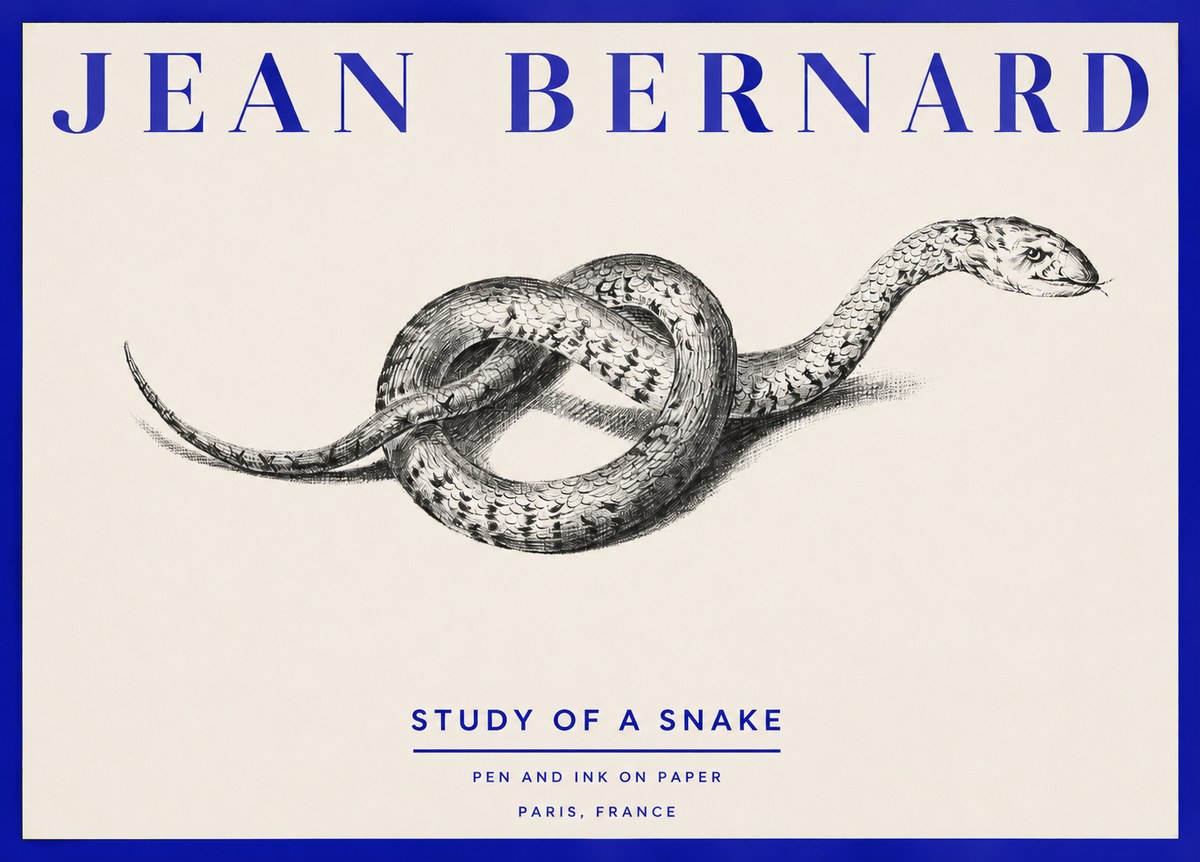 Jean Bernard Study of a Snake No2 - Plakat