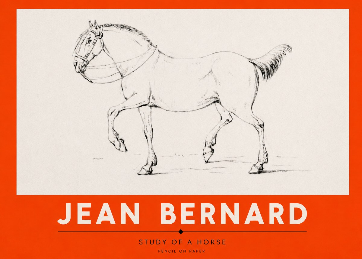 Jean Bernard Study of a Horse XVI No2 - Plakat