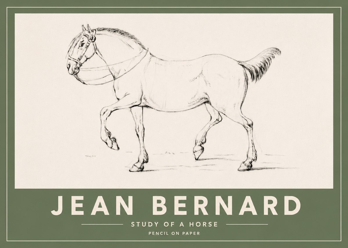 Jean Bernard Study of a Horse XVI No4 - Plakat