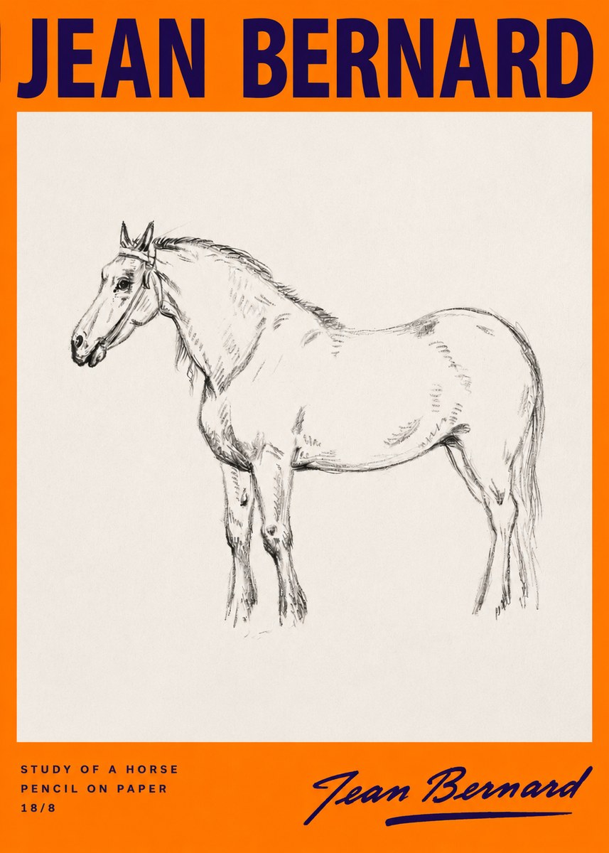 Jean Bernard Study of a Horse XVII No2 - Plakat