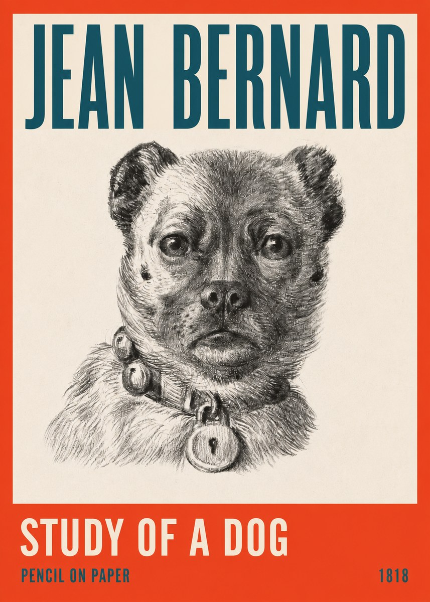 Jean Bernard Study of a Dog IV No2 - Plakat