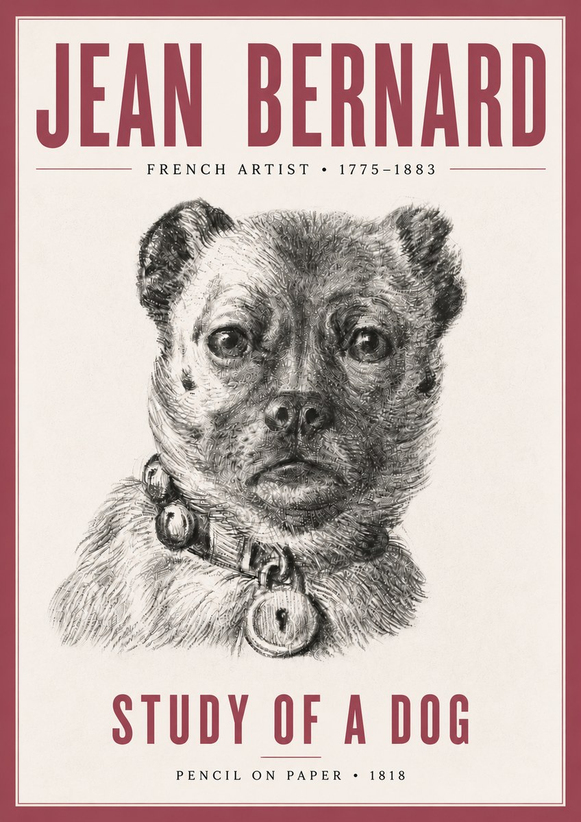 Jean Bernard Study of a Dog IV No5 - Plakat