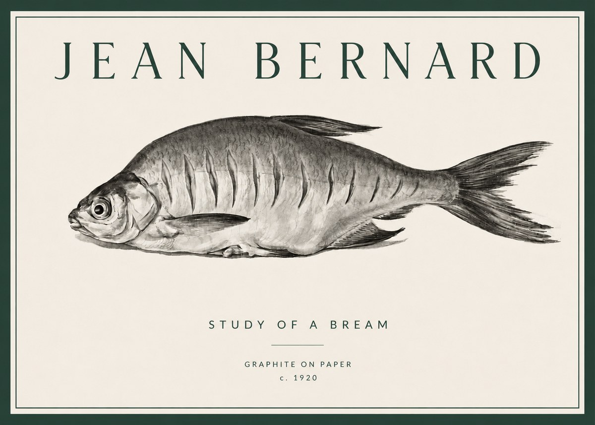 Jean Bernard Study of a Bream No3 - Plakat