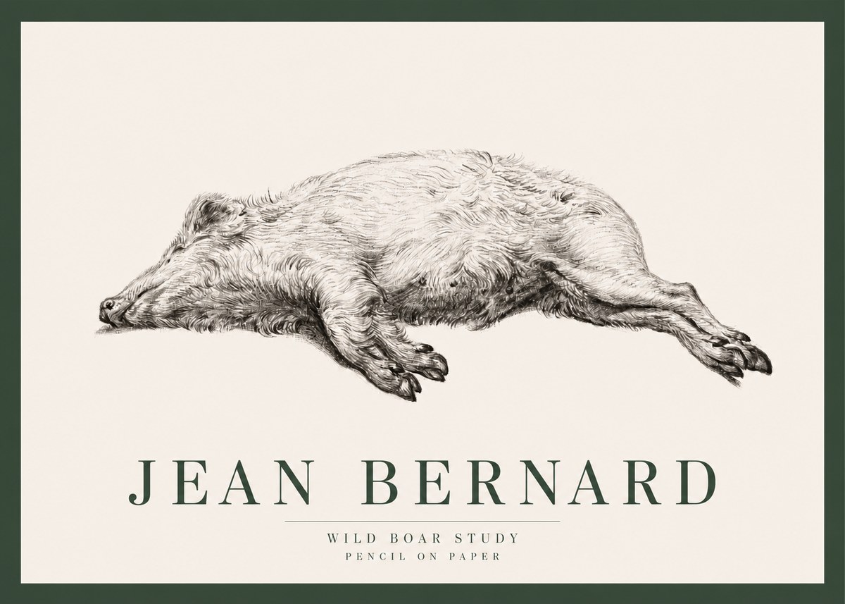 Jean Bernard Wild Boar Study No2 - Plakat
