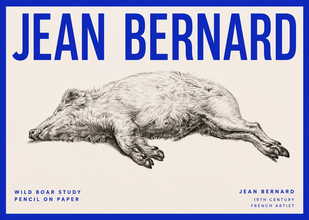 Jean Bernard Wild Boar Study No4 - Plakat