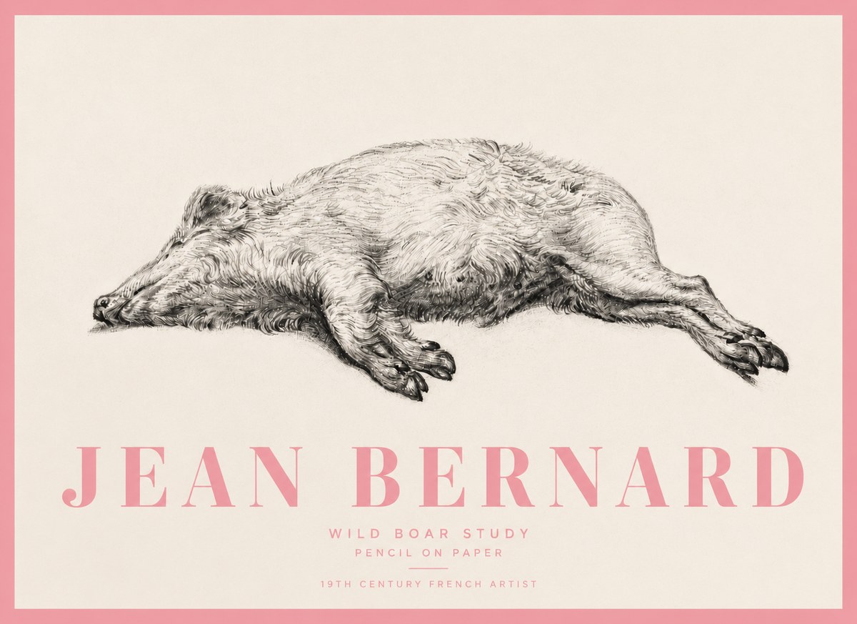 Jean Bernard Wild Boar Study No5 - Plakat